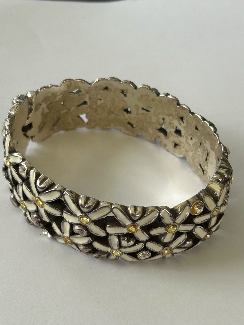 Brighton Wild Flowers Hinged Bangle with Swarovski Crystals